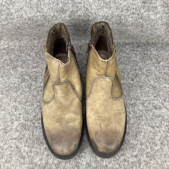 ✅Womens 9 Earth Jordan Stone Ankle Boots Brown Leather Side Zipper PEELING LINER - Picture 7 of 14